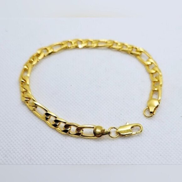 18K Gold Plated Chain Link Unisex Bracelet - Picture 6 of 6